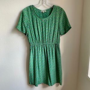 Madewell green floral short-sleeve dress